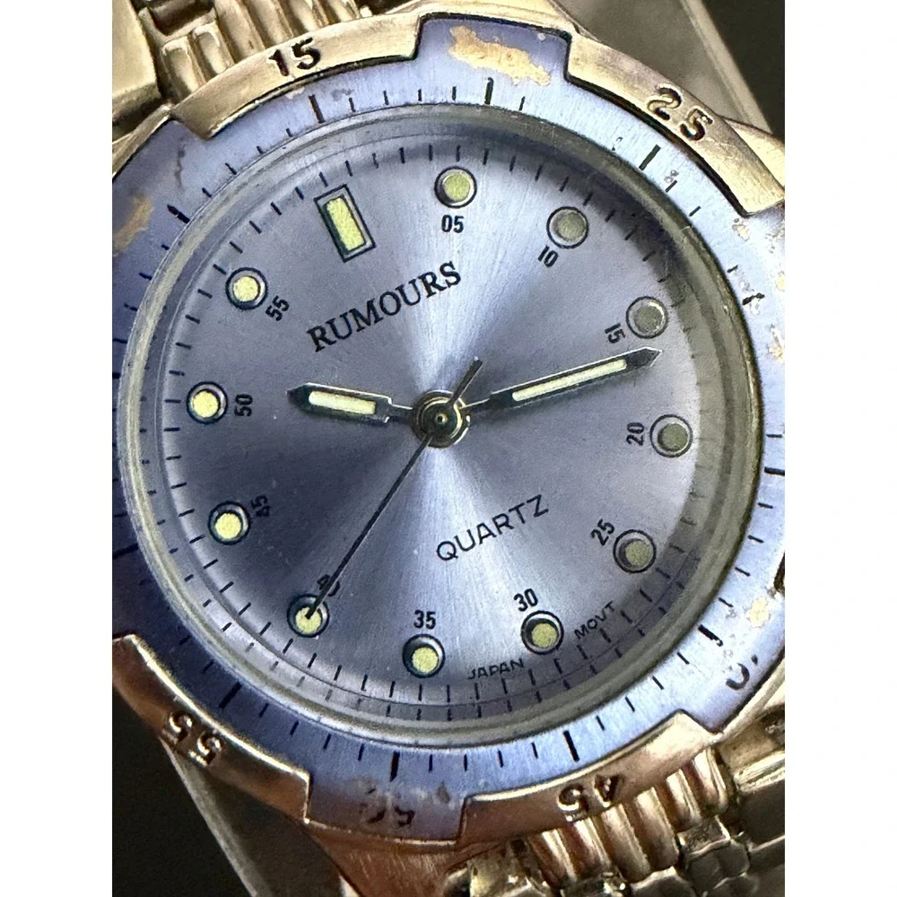 Rumours Watch Womens Blue Dial Silver Tone Stainless Steel